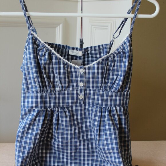 John Galt Plaid Babydoll Tank - Picture 1 of 7